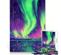 Rompecabezas Digitales de Auroras boreales para Adultos, 1000 Piezas, Recuerdo, Mejora, Tiempo de Paz, Corte Ajustado, Lista de Deseos de Santa Claus (50x75cm)