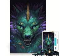 Rompecabezas Digitales de Unicornio y Lobo para Adultos,1000 Piezas,Juego para estimular la Mente,tamaño Uniforme,Piezas precisas,Ideal para Viajar, ejercitar la Mente (50x75cm)