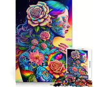 Rompecabezas Diosa de Las Flores Arcoíris de 1000 Piezas para Adolescentes Mejora la Memoria Fácil de Usar Bordes limpios Sorpresa navideña (38x26cm)