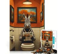 Rompecabezas Divertido de 1000 Piezas con diseño de Cebra en el baño para Adolescentes Juego de Memoria con componentes Resistentes y fáciles de Transportar (50x75cm)