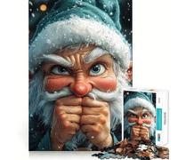 Rompecabezas Divertido de 1000 Piezas con diseño de Elfo navideño Enojado Juguete para desarrollar la Capacidad cognitiva Superficie Lisa y sin Rebabas Actividad Relajante para Grupos en Interiores