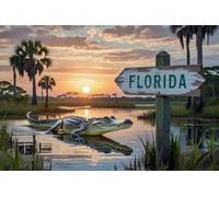 Rompecabezas divertido de 1000 piezas para adultos Florida The Everglades State Map Rompecabezas de madera, los mejores ejercicios cerebrales, regalo educativo, decoración del hogar