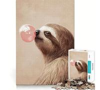 Rompecabezas Divertido de Animales con Forma de Perezoso y Chicle, 1000 Piezas para Adolescentes, Juguete Que estimula la lógica y Calma, Coleccionable 50x75cm
