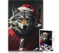 Rompecabezas Divertido de Lobo y Papá Noel de 1000 Piezas para Adultos, Juego Educativo de Entrenamiento Cerebral, Regalo Sorpresa Ideal para Seres Queridos, tamaño 50x75cm