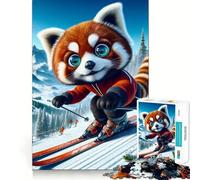 Rompecabezas Divertido de un Panda Esquiador para Adultos, 1000 Piezas, Juguete para ejercitar la Mente, Divertido, Corte de precisión, 50x75cm