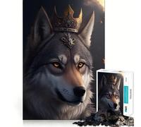 Rompecabezas Divertido del Rey Lobo de 1000 Piezas Mejora la concentración Divertido Tecnología Avanzada de Corte láser Ideal para Viajar Juego Mental (38x26cm)