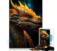 Rompecabezas Dragón Amarillo 1000,Juego Mental Divertido,Piezas de Ajuste preciso,Actividad Relajante para Grupos en Interiores (38x26cm)