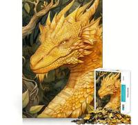Rompecabezas Dragón Amarillo 1000 Piezas Juego de Habilidades mentales Corte láser Ejercicio Mental para Momentos de Tranquilidad en casa (38x26cm)
