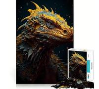 Rompecabezas Dragón Amarillo Místico de 1000 Piezas para Adolescentes Juguete Inteligente y Divertido Arte Coleccionable de Corte nítido (38x52cm)