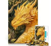 Rompecabezas Dragón Amarillo para Adultos,1000 Piezas,Juego para Estimular la Mente,Piezas de Encaje, Actividad Relajante para Grupos en Interiores (38x52cm)