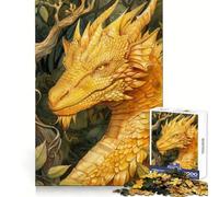 Rompecabezas Dragón Amarillo para Adultos de 1000 Piezas Piensa, Entrena, Escapada Serena, Bordes Definidos, Regalo Creativo (50x75cm)
