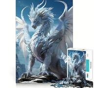 Rompecabezas Dragón Anciano del Cielo Blanco 1000 Recall Fun Play Tecnología Avanzada de Corte láser Juguete de Entretenimiento para Interiores en Vacaciones (38x26cm)