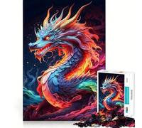 Rompecabezas Dragón Anciano Neón de 1000 Piezas para Adultos, Ideal para ejercitar la Memoria, Divertido para armar en casa, (38x52cm)