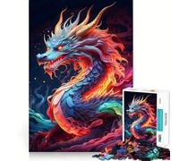 Rompecabezas Dragón Anciano Neón para Adolescentes, 1000 Piezas, Juguete para ejercitar la Mente, Imagen Relajante y acogedora, Sorpresa cálida (50x75cm)