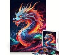 Rompecabezas Dragón Anciano Neón para Adolescentes, 1000 Piezas, Juguete para ejercitar la Mente, Imagen Relajante y acogedora, Sorpresa cálida (50x75cm)