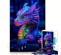 Rompecabezas Dragón Arcoíris Vibrante de 1000 Piezas para Adolescentes Estimula la Mente Diversión Ajuste Entretenimiento Cautivador para Interiores Acogedores (50x75cm)