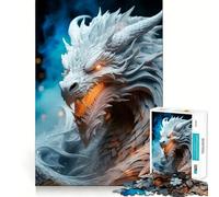 Rompecabezas Dragón Blanco 1000 Juego de Concentración Mental Diseño de Ajuste Espacios Desafío Interactivo para el Cerebro en Casa (38x52cm)