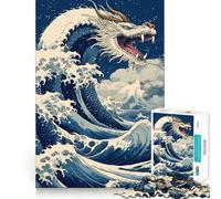 Rompecabezas Dragón Blanco de Kaganawa 1000 Piezas Juguete de construcción Focus Ajuste Huecos Actividad gratificante para días lluviosos (50x75cm)