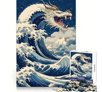 Rompecabezas Dragón Blanco de Kaganawa de 1000 Piezas para Adultos Estimula la función cognitiva Escapada Consciente Cierre hermético Regalo Ideal para Las Fiestas (50x75cm)
