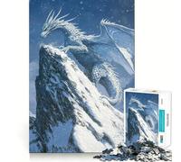 Rompecabezas Dragón Blanco en la Cima de la Montaña para Adultos 1000 Piezas Juego de Estimulación Mental Estructura de Enclavamiento Precisa Fácil de Aprender Diversión Familiar (50x75cm)