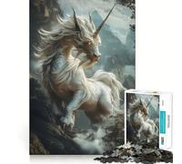 Rompecabezas Dragón Blanco en Las Montañas 1000 Piezas Juego Think Boost Cierre hermético Sin Piezas Sueltas Desafío Interactivo para el Cerebro en casa (50x75cm)