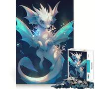 Rompecabezas Dragón Blanco Marino Adultos 1000 Piezas Juego Mental Divertido Tecnología Avanzada de Corte Láser Desafío Divertido para Pasar el Tiempo (50x75cm)