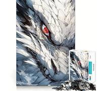 Rompecabezas Dragón Blanco para Adultos de 1000 Piezas Juego de Memoria componentes Resistentes y de Corte Limpio aliviar el estrés (50x75cm)