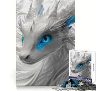 Rompecabezas Dragón Blanco y Azul de 1000 Piezas para Adultos Estimula la función cognitiva Escapada Consciente Cierre hermético Regalo Ideal para Las Fiestas (50x75cm)
