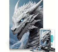 Rompecabezas Dragón Blanco y Plateado de 1000 Piezas para Adolescentes Entrenamiento de Memoria Diversión conexión Limpia y sin interrupciones Actividad grupal Relajante para Interiores (38x52cm)