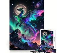 Rompecabezas Dragón Celestial sobre Montañas para Adolescentes 1000 Piezas Ejercicio Mental Diversión Relajante Corte Exacto Único (38x52cm)