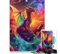 Rompecabezas Dragón Cósmico Arcoíris para Adultos, 1000 Piezas, Rompecabezas para el Hogar, Ocio, Imagen, Ensamblaje, Regalo de Cumpleaños (50x75cm)