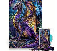 Rompecabezas Dragón del Bosque Morado para Adolescentes, 1000 Piezas, Mejora la Memoria, Juego de Interior, Ensamblaje de Imágenes, (50x75cm)