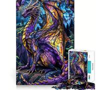 Rompecabezas Dragón del Bosque Púrpura de 1000 Piezas para Adultos, Juguete para estimular la lógica, Divertido y Elegante, Regalo (38x26cm)