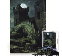 Rompecabezas Dragón Durmiente en Las ruinas del Castillo para Adultos, 1000 Piezas, Juguete de lógica de Alta precisión, Divertido y con un diseño Impecable Regalo Memorable 38x26cm