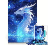Rompecabezas Dragón Galaxia Blanca para Adultos 1000 Piezas Juego de Memoria Cerebral Cortado con láser para un Ajuste Perfecto aliviar el estrés (38x26cm)