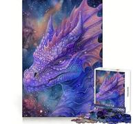 Rompecabezas Dragón Galaxia Púrpura de 1000 Piezas para Adultos Regalos Divertidos y de Ocio Precioso Regalo (38x52cm)