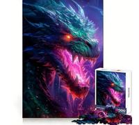 Rompecabezas Dragón Llama Púrpura para Adolescentes, 1000 Piezas, Juguete de Habilidades, Juego Relajante, Corte Exacto, Regalo de Deseo de Papá Noel (38x52cm)
