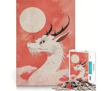 Rompecabezas Dragón Luna Blanca 1000 Piezas Recall Fun Play Piezas sin Rebabas de Corte Limpio Juego portátil Ideal para Viajes (50x75cm)
