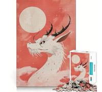 Rompecabezas Dragón Luna Blanca 1000 Recall Fun Play Tecnología Avanzada de Corte láser Juguete de Entretenimiento para Interiores en Vacaciones (38x26cm)