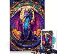 Rompecabezas Dragón Mártir Majestuoso 1000 Piezas para Adolescentes Recuerdo Impulso Tiempo Sereno Corte Suave Elegante Regalo (38x52cm)