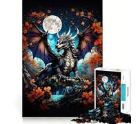 Rompecabezas Dragón Místico de 1000 Piezas para Adolescentes Juguete para Pensar con sabiduría, Calma y diversión Arte Coleccionable de Corte nítido (38x26cm)