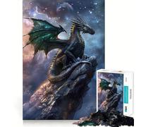Rompecabezas Dragón Místico sobre Roca para Adultos, 1000 Piezas, Juguete de lógica Resistente, Tiempo en Familia, Bordes definidos, Regalo Ideal (50x75cm)