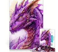 Rompecabezas Dragón Morado de 1000 Piezas para Adultos, Juguete para ejercitar la Mente y el Cerebro, Ideal para el hogar y el Ocio, con Bordes Ajustados, Regalo de Papá Noel (50x75cm)