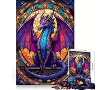Rompecabezas Dragón Múrpura Majestuoso de 1000 Piezas para Adultos, Juguete de lógica para estimular la diversión en Conjunto, Regalo Elegante (38x26cm)