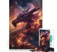 Rompecabezas Dragón Nebulosa de 1000 Piezas para Adultos Juguete de lógica Resistente, Divertido y Relajante Bordes definidos Regalo Memorable (38x26cm)