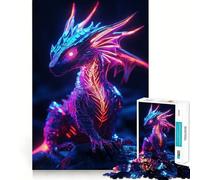 Rompecabezas Dragón Neón de 1000 Piezas para Adolescentes Ideal para Relajarse y Jugar Un Regalo Encantador (38x52cm)