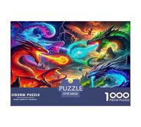 Rompecabezas Dragón Papel Reciclado - Enjambre Dragón Torbellino Cósmico Vivo Mítico 38x26cm