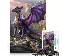 Rompecabezas Dragón Púrpura en Acantilado para Adolescentes, 1000 Piezas, Juguete de Lógica Fuerte, Tranquilo, Borde Claro, Regalo Elegante (38x26cm)