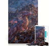 Rompecabezas Dragón Púrpura en la Cima de la Montaña para Adultos, 1000 Piezas, Fortalece la Memoria, Pasatiempo en Casa, Bordes Limpios, Regalo Elegante (50x75cm)