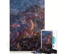 Rompecabezas Dragón Púrpura en la Cima de la Montaña para Adultos, 1000 Piezas, Juguete de Lógica Fuerte, Alivia la Tensión, Borde Transparente, Regalo Premium (38x26cm)